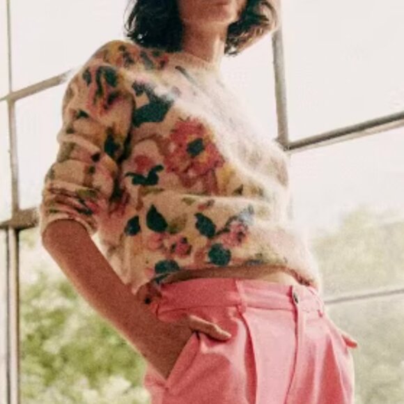 Sezane Orphee Jumper Sweater XS/L/XXL/XXXL Multicolor French Knit Floral Casual - Picture 3 of 11
